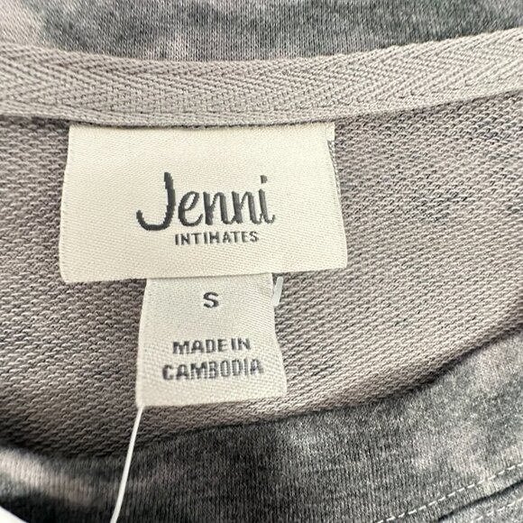 NEW! Jenni Intimates Soft PJ Top Swirl Tie Dye Grey Short Sleeve Small Relaxed F - Picture 4 of 10